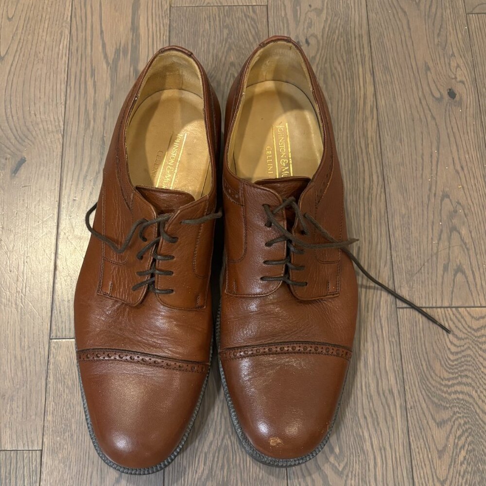 Johnston & Murphy Russo Cap Toe Dress Shoes in Chestnut sz 10